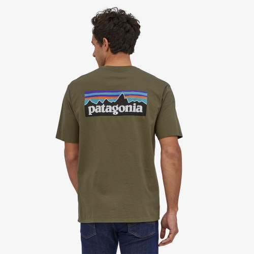 Patagonia P-6 Logo Organic T - Shirt basin green